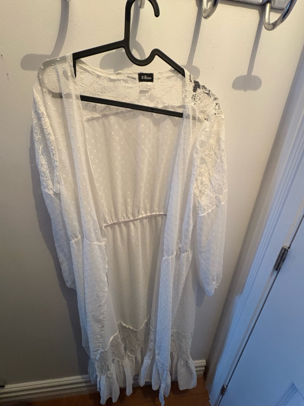 Zilchica White Lace Duster Cardigan